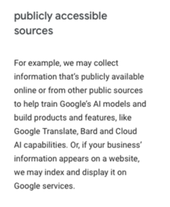 publicly accessible sources